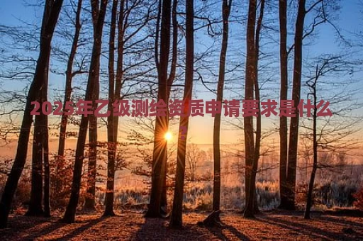 2025年乙级测绘资质申请要求是什么？
