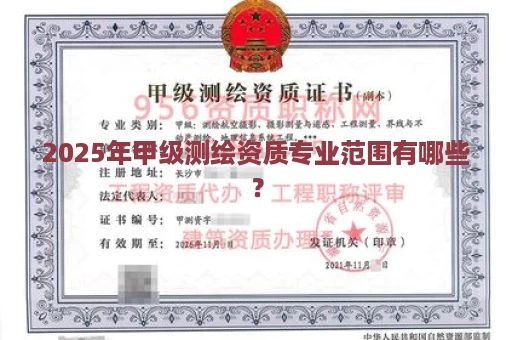 2025年甲级测绘资质专业范围有哪些？