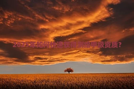 2025年如何快速获得测绘甲级资质？
