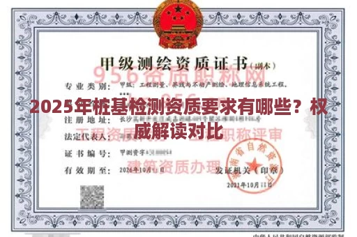 2025年桩基检测资质要求有哪些？权威解读对比