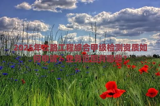 2025年公路工程综合甲级检测资质如何申请？业务范围有哪些？