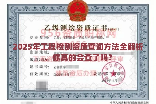 2025年工程检测资质查询方法全解析，你真的会查了吗？