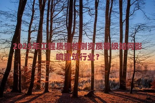2025年工程质量检测资质等级如何影响建筑行业？