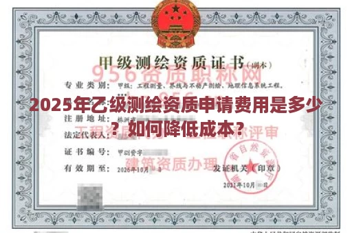 2025年乙级测绘资质申请费用是多少？如何降低成本？
