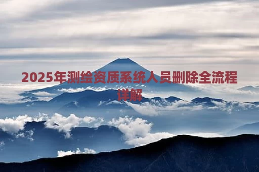 2025年测绘资质系统人员删除全流程详解