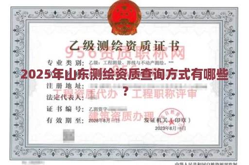 2025年山东测绘资质查询方式有哪些？