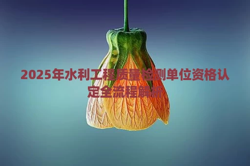 2025年水利工程质量检测单位资格认定全流程解析