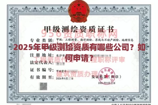 2025年甲级测绘资质有哪些公司？如何申请？
