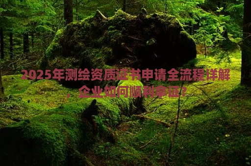 2025年测绘资质证书申请全流程详解，企业如何顺利拿证？